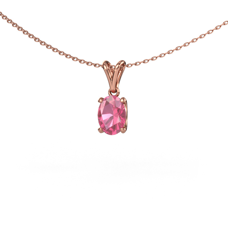 Bild von Anhänger Sam OVL 585 Roségold Pink Saphir 8x6 mm