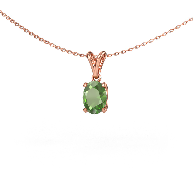 Immagine di Ciondolo Sam OVL 585 oro rosa Tormalina verde 8x6 mm