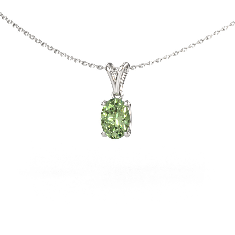Immagine di Ciondolo Sam OVL 950 platino Diamante lab grown verde 8x6 mm