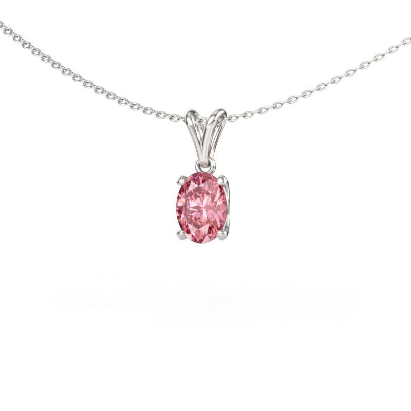 Immagine di Ciondolo Sam OVL 950 platino Diamante lab grown rosa 8x6 mm