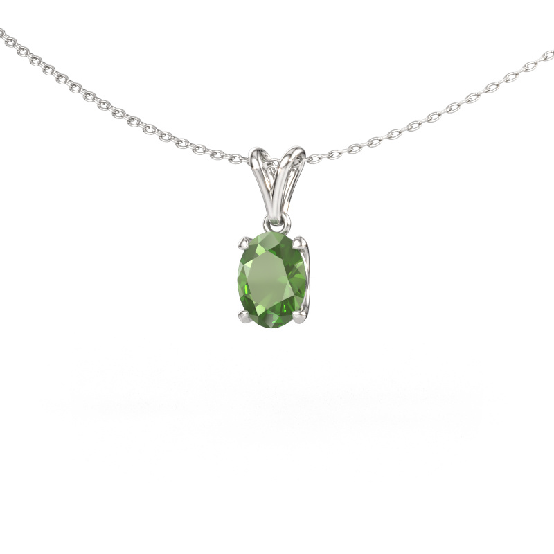 Immagine di Ciondolo Sam OVL 950 platino Tormalina verde 8x6 mm