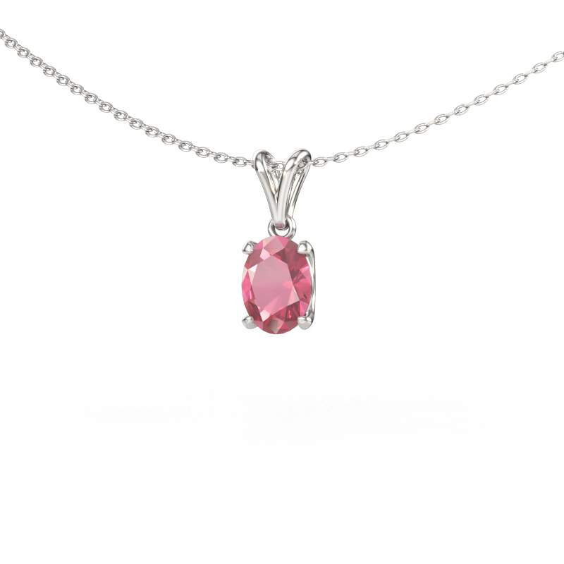 Immagine di Ciondolo Sam OVL 950 platino Tormalina rosa 8x6 mm