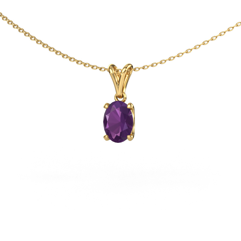 Bild von Anhänger Sam OVL 585 Gold Amethyst 8x6 mm