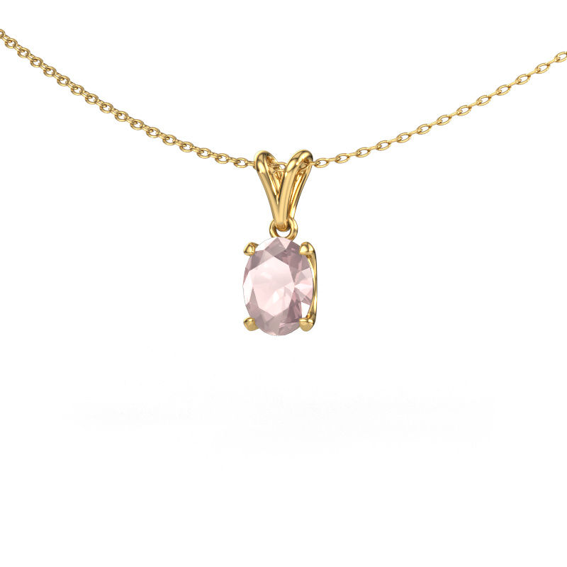 Image of Pendant Sam OVL 585 gold Morganite champagne 8x6 mm