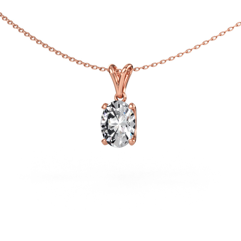 Immagine di Ciondolo Sam OVL 585 oro rosa Diamante lab grown 1.80 crt