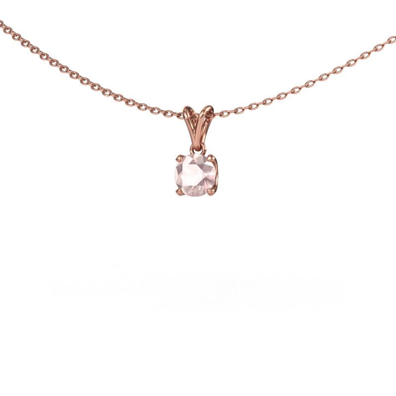 Image of Pendant Sam RND 585 rose gold Morganite champagne 5 mm