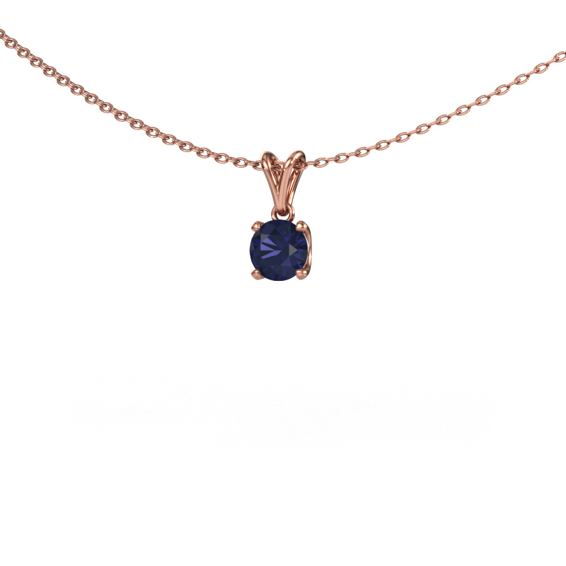 Image of Pendant Sam RND 585 rose gold Sapphire 5 mm