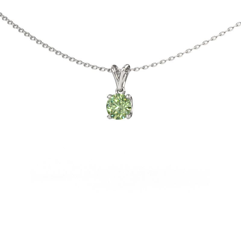 Afbeelding van Hanger Sam RND 950 platina Groene lab grown diamant 5 mm