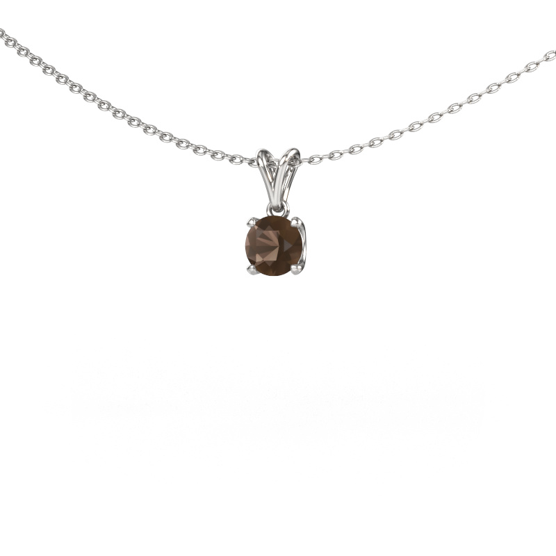 Image of Pendant Sam RND 950 platinum Smokey quartz 5 mm