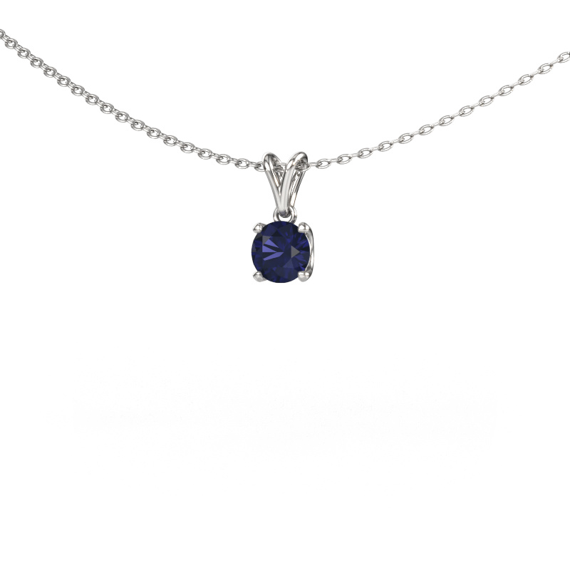 Image of Pendant Sam RND 585 white gold Sapphire 5 mm