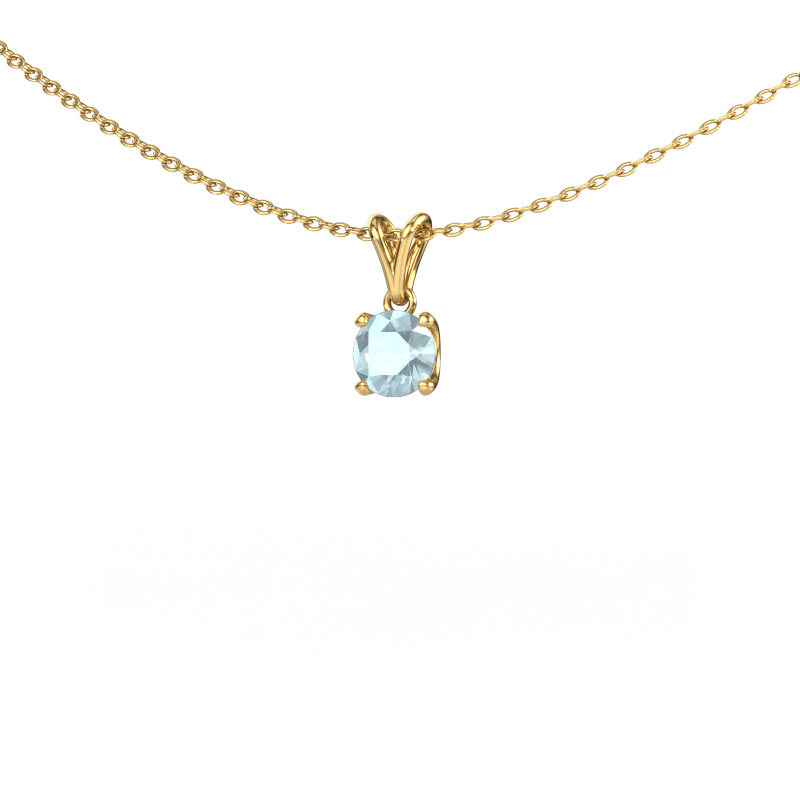 Image of Pendant Sam RND 585 gold Aquamarine 5 mm