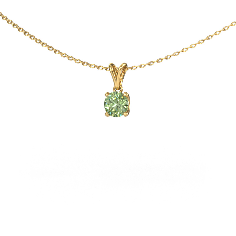 Afbeelding van Hanger Sam RND 585 goud Groene lab grown diamant 5 mm