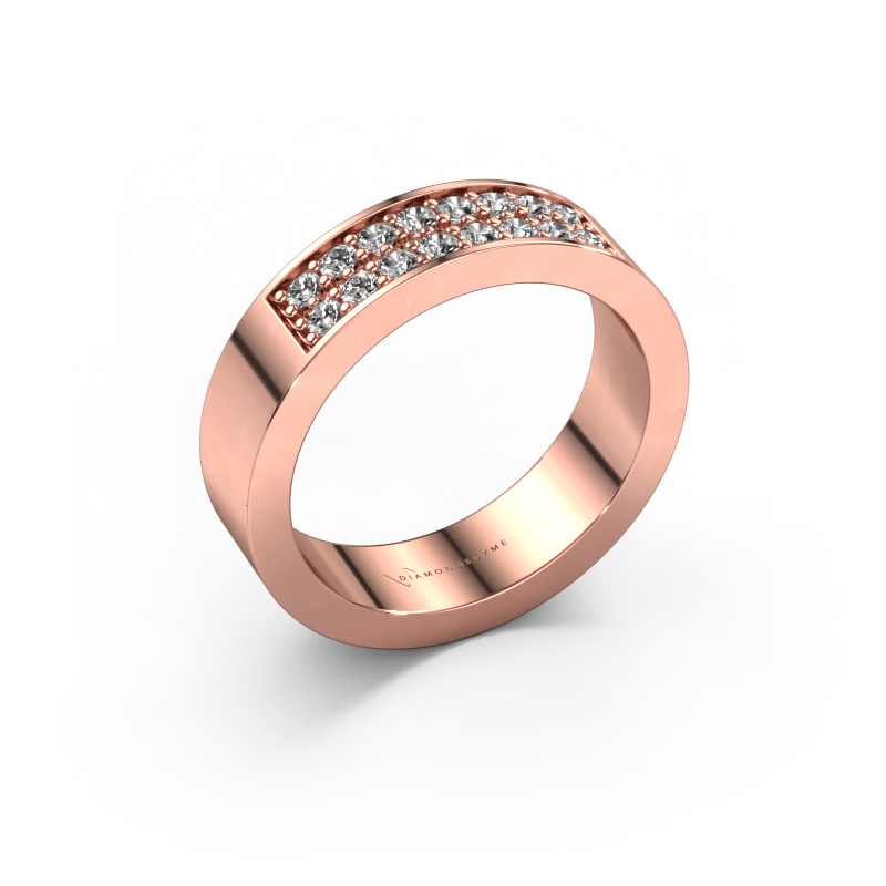 Image of Stackable ring Catharina 5 585 rose gold Diamond 0.32 crt