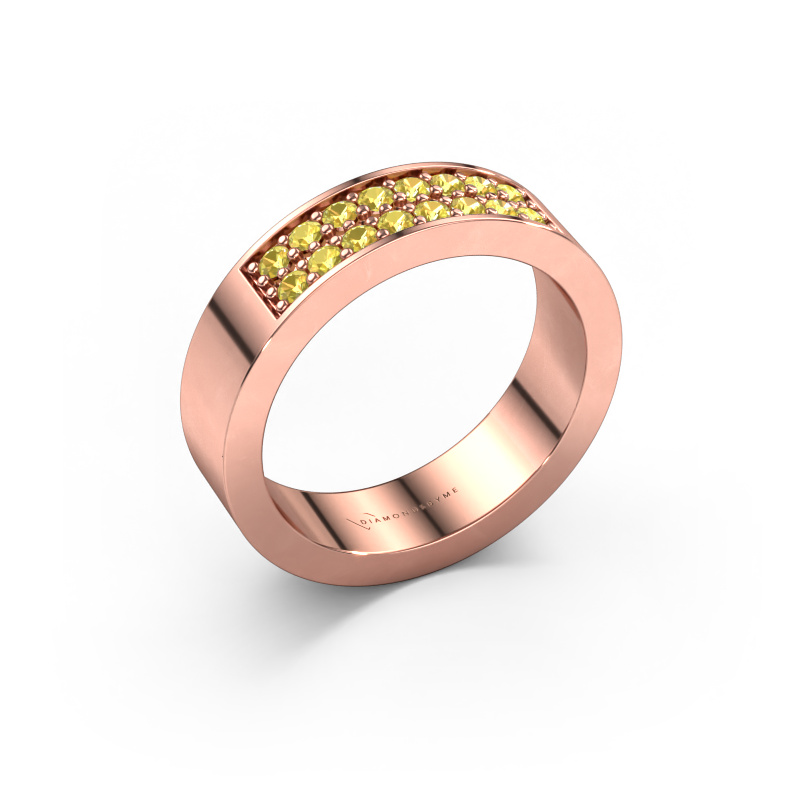 Image of Stackable ring Catharina 5 585 rose gold Yellow sapphire 1.7 mm