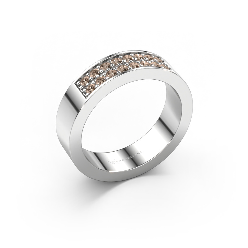 Image of Stackable ring Catharina 5 585 white gold Brown diamond 0.32 crt