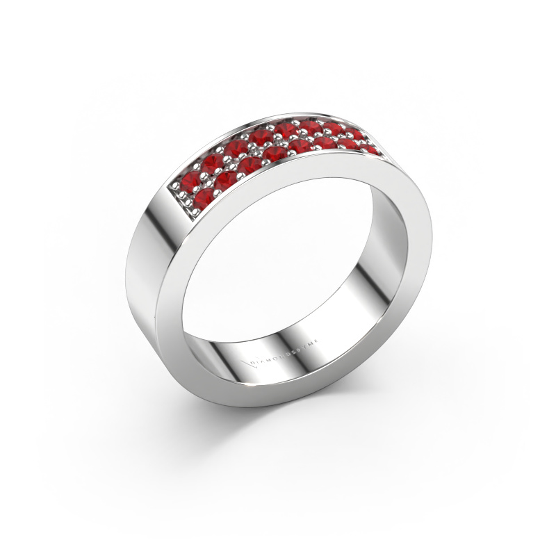 Image of Stackable ring Catharina 5 585 white gold Ruby 1.7 mm