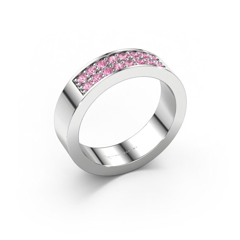 Image of Stackable ring Catharina 5 585 white gold Pink sapphire 1.7 mm