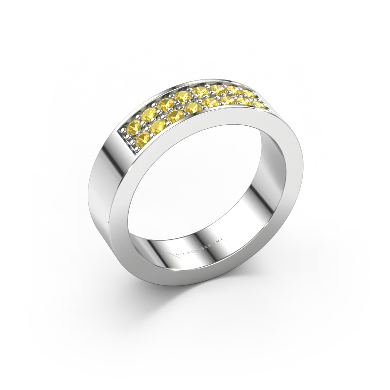 Image of Stackable ring Catharina 5 950 platinum Yellow sapphire 1.7 mm