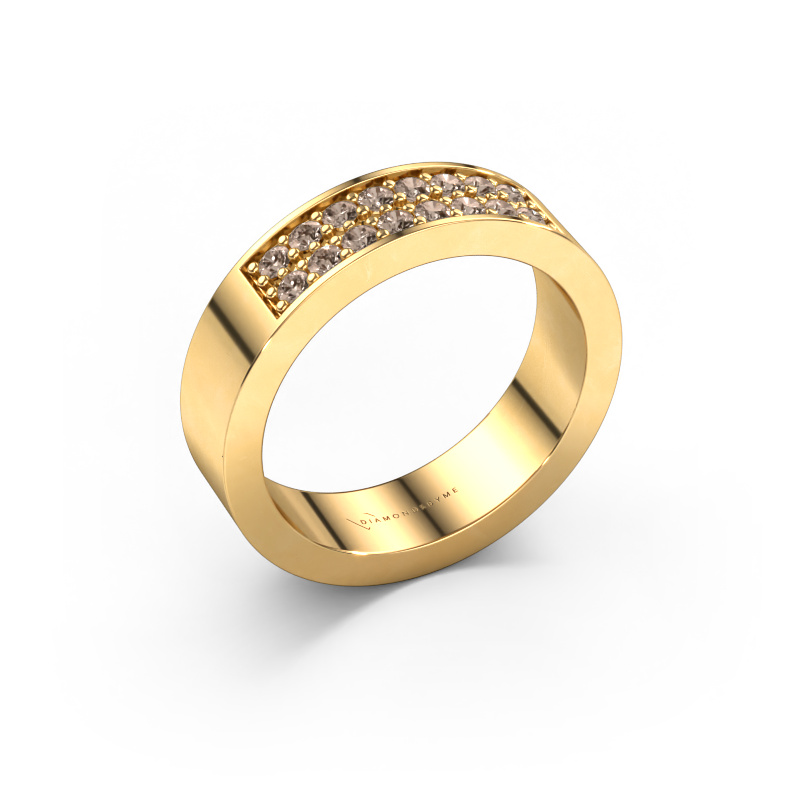 Image of Stackable ring Catharina 5 585 gold Brown diamond 0.32 crt