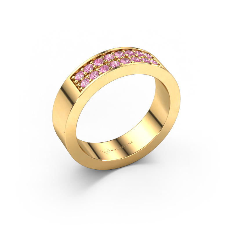 Image of Stackable ring Catharina 5 585 gold Pink sapphire 1.7 mm