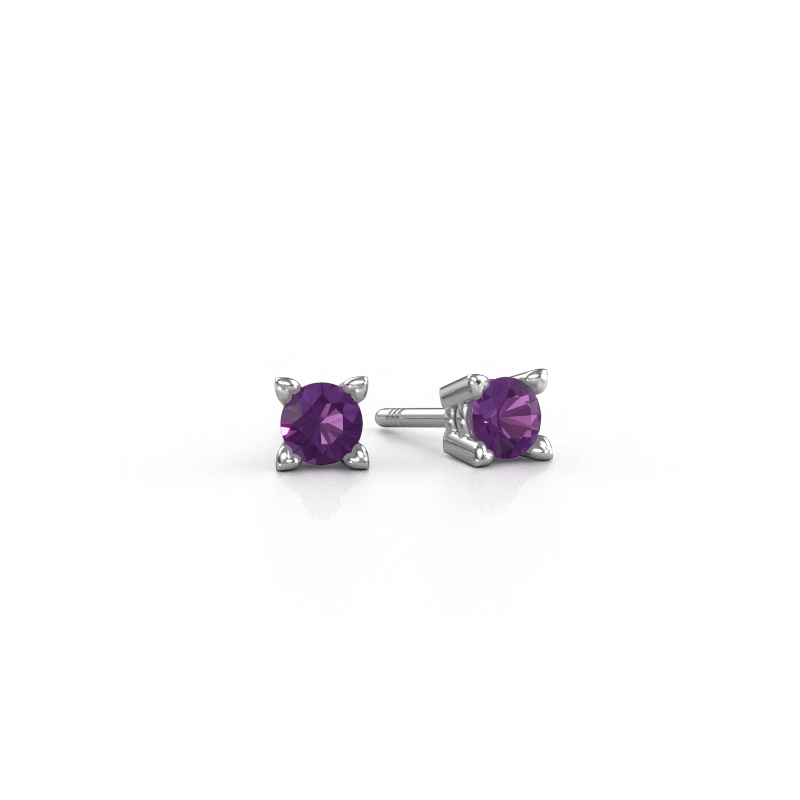 Bild von Ohrsteckers Cather 950 Platin Amethyst 4 mm