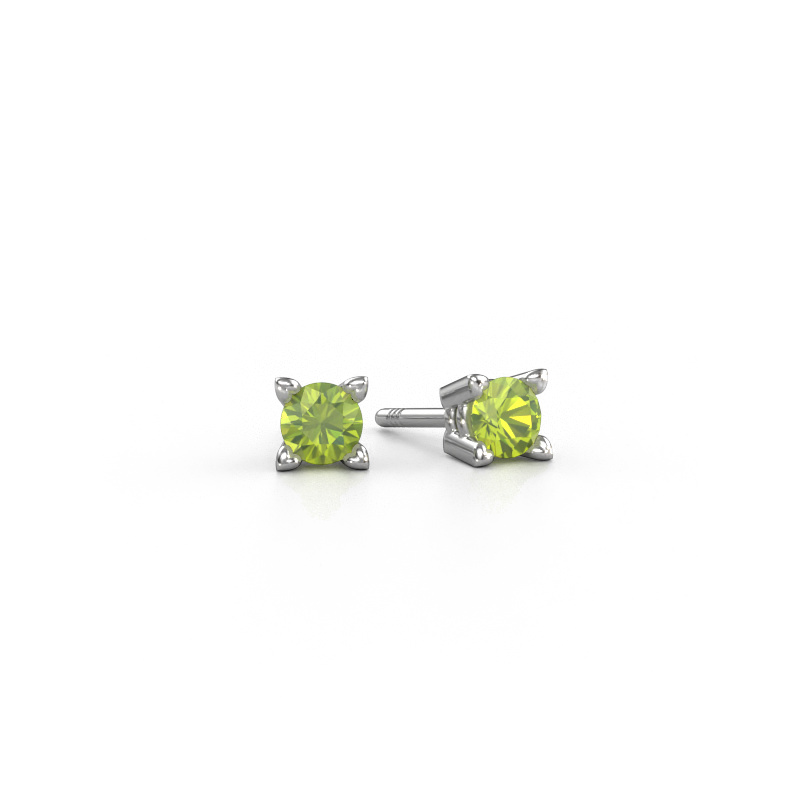 Bild von Ohrsteckers Cather 585 Weißgold Peridot 4 mm