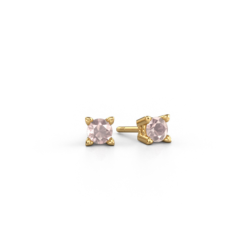 Image of Stud earrings Cather 585 gold Morganite champagne 4 mm