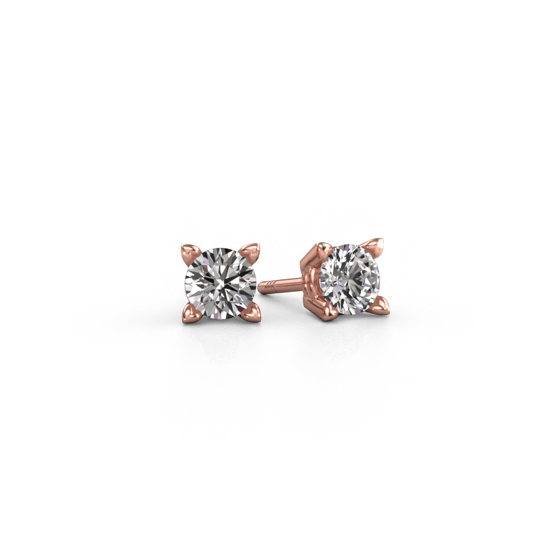 Image of Stud earrings Cather 585 rose gold Diamond 1.00 crt