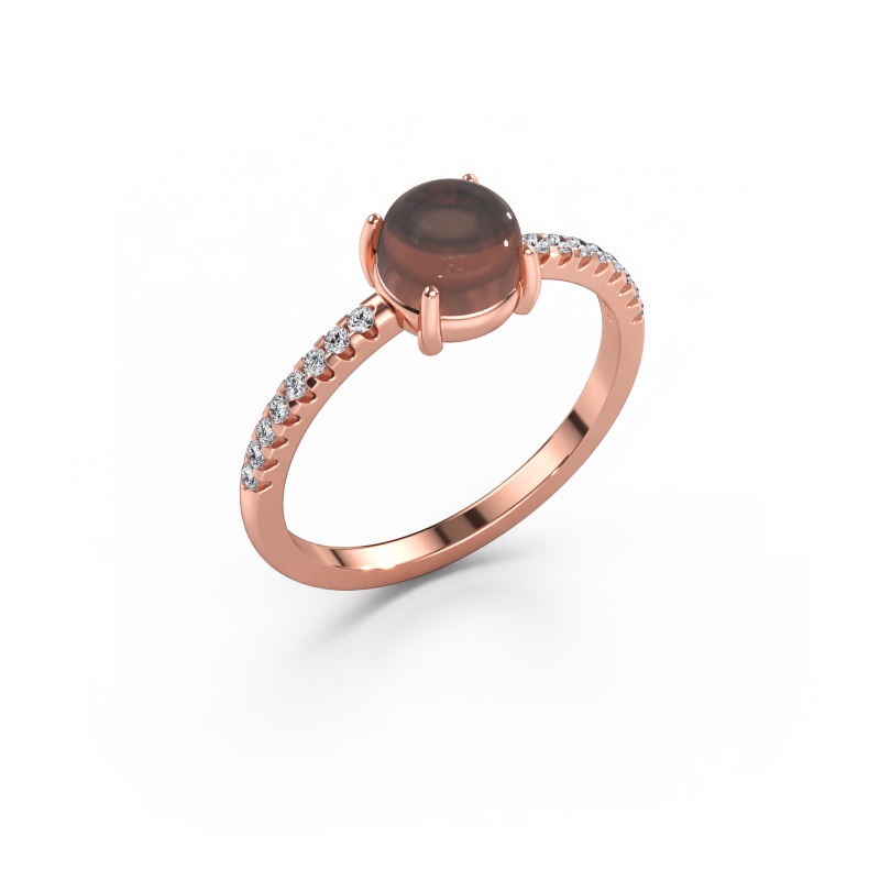 Immagine di Anello Cathie 585 oro rosa Quarzo fumé 6 mm