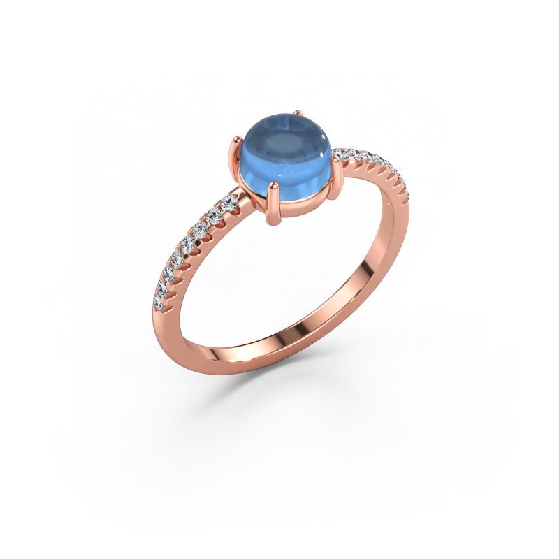 Bild av Ring Cathie 585 roséguld Blå topas 6 mm