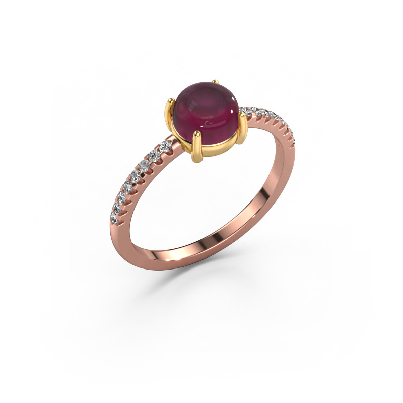 Image of Ring Cathie 585 rose gold Rhodolite 6 mm