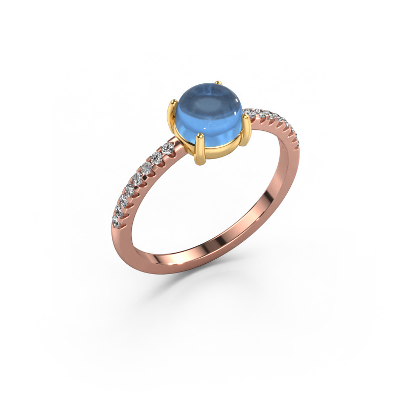 Image of Ring Cathie 585 rose gold Blue topaz 6 mm