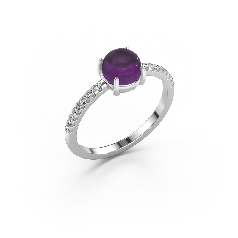 Immagine di Anello Cathie 585 oro bianco Ametista 6 mm
