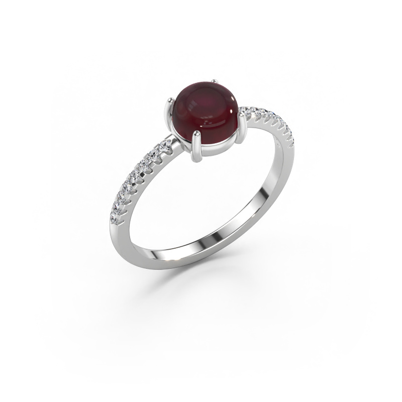 Bild von Ring Cathie 585 Weißgold Granat 6 mm