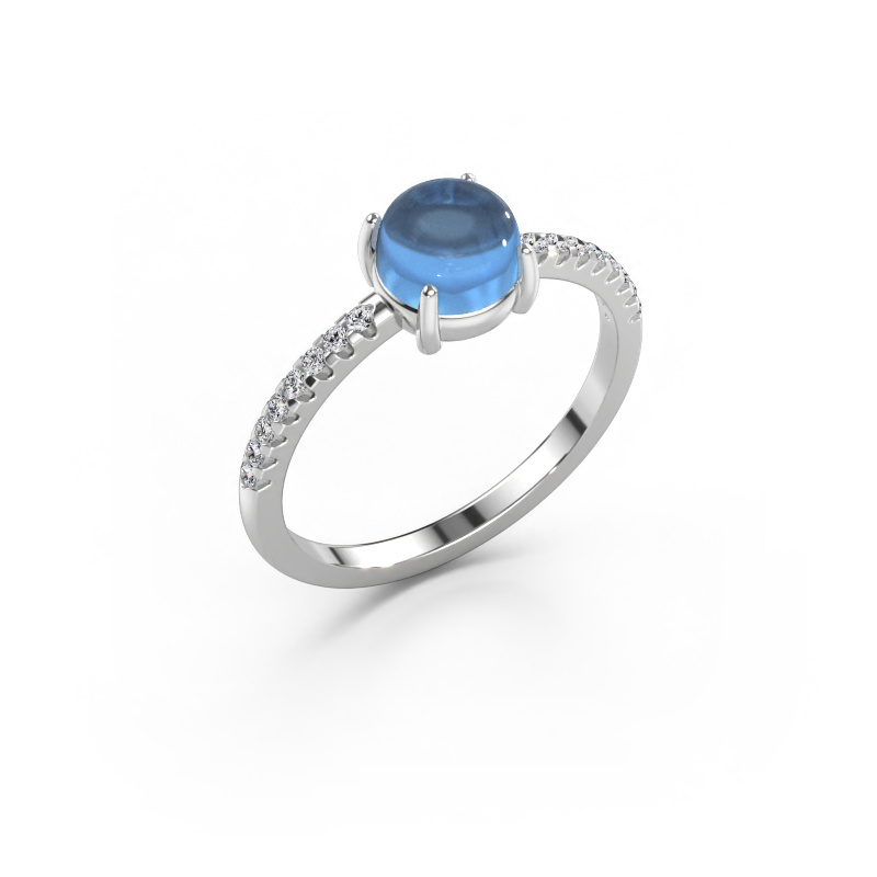 Immagine di Anello Cathie 585 oro bianco Topazio blu 6 mm