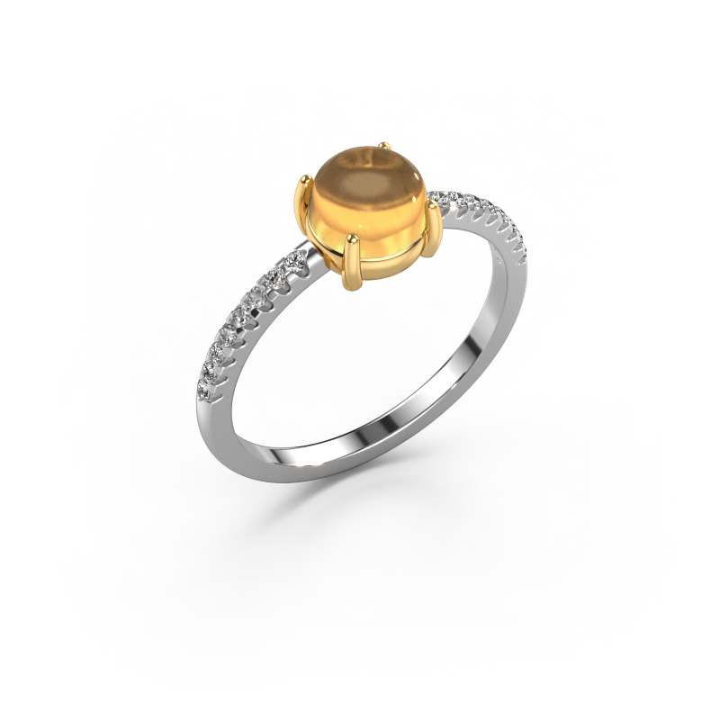Bild von Ring Cathie 585 Weißgold Citrin 6 mm