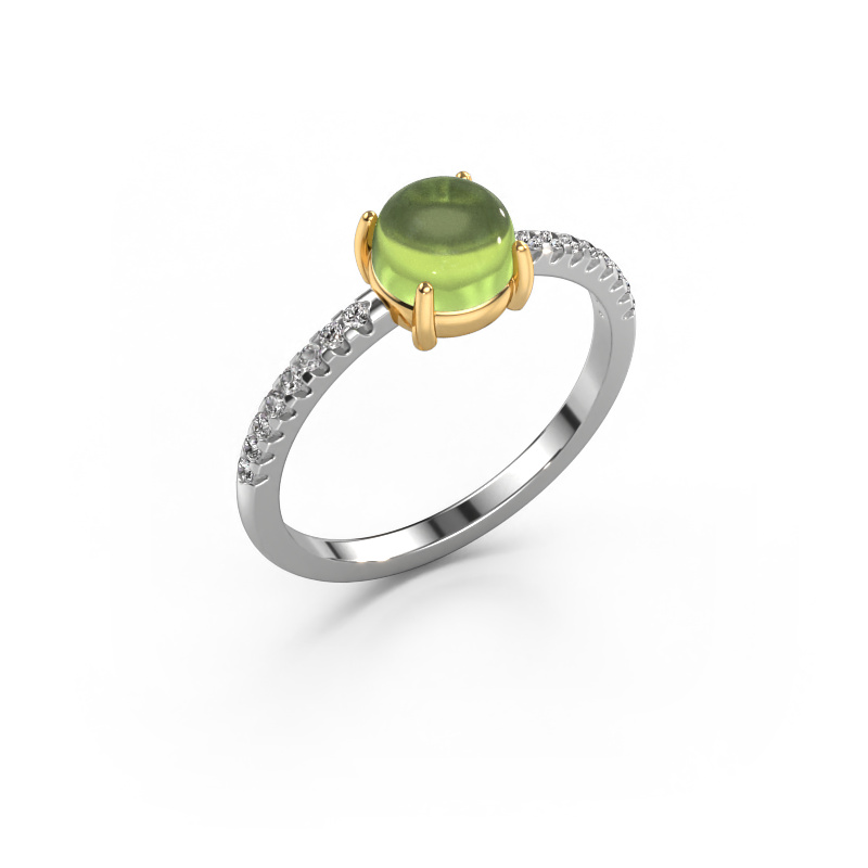Image of Ring Cathie 585 white gold Peridot 6 mm