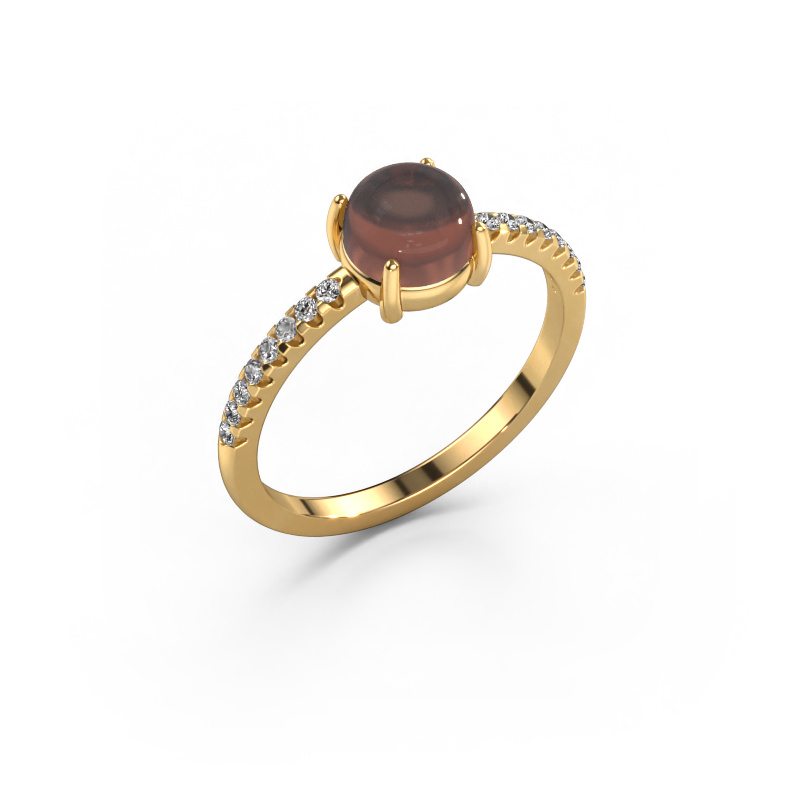 Image of Ring Cathie 585 gold Smokey quartz 6 mm