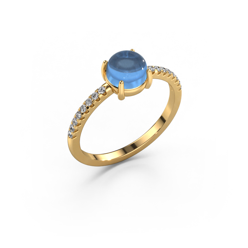 Image of Ring Cathie 585 gold Blue topaz 6 mm