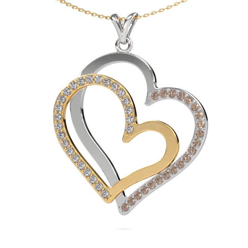 Bild von Halskette Cathy 585 Weißgold Braun Diamant 1.15 crt