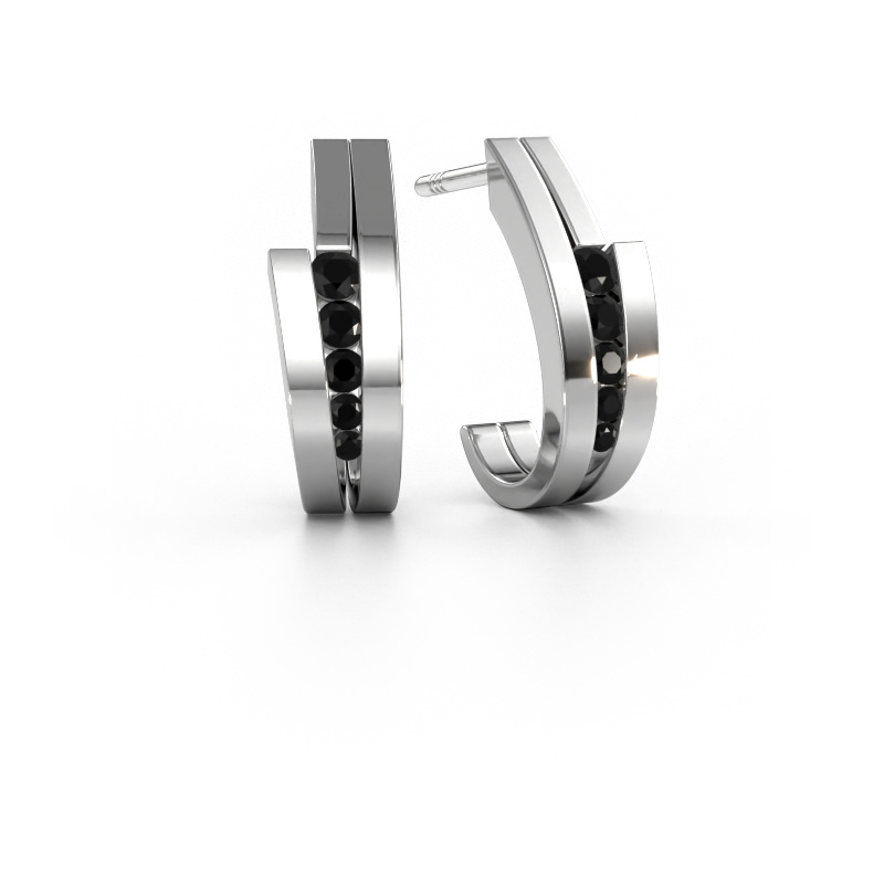 Image of Earrings Cato 950 platinum Black diamond 0.30 crt