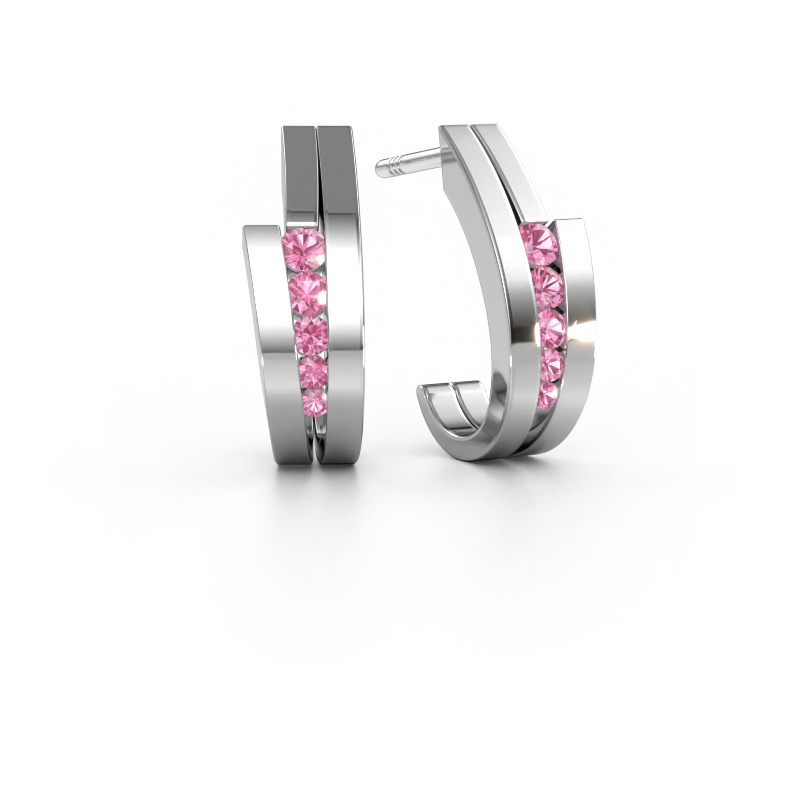 Image of Earrings Cato 950 platinum Pink sapphire 2.2 mm