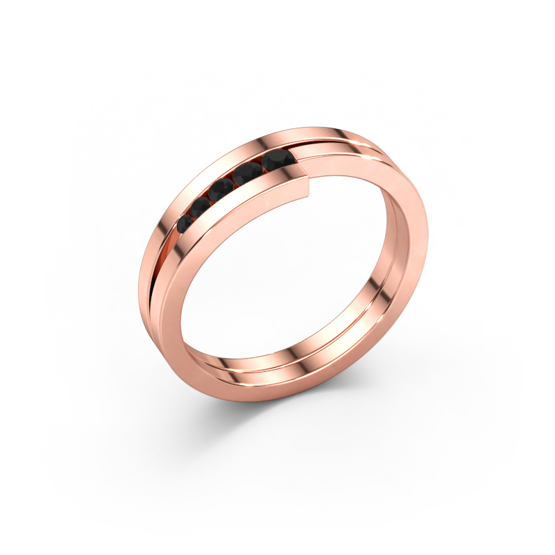 Bild av Ring Cato 585 roséguld Svart diamant 0.15 crt