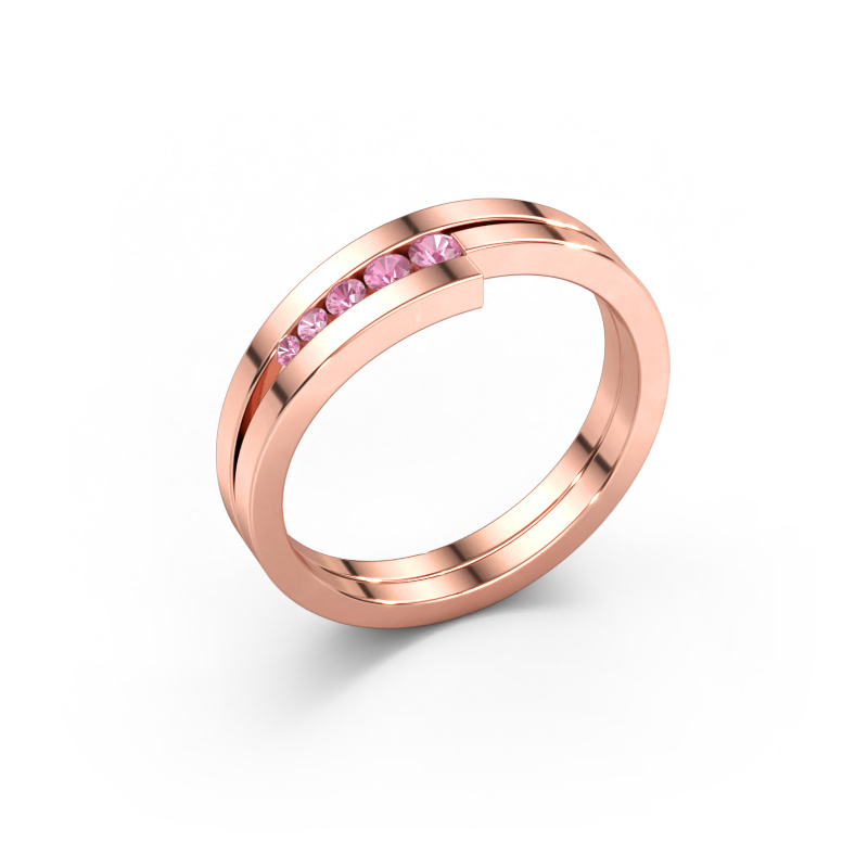 Bild av Ring Cato 585 roséguld Rosa safir 2.2 mm