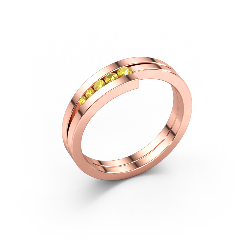 Bild av Ring Cato 585 roséguld Gul safir 2.2 mm