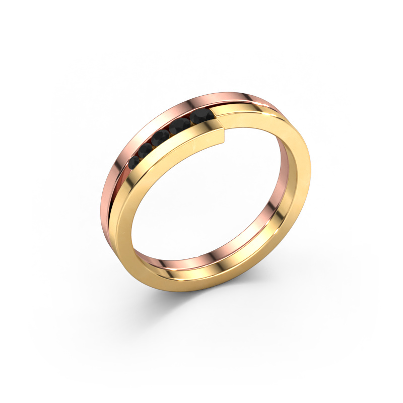 Bild von Ring Cato 585 Roségold Schwarz Diamant 0.15 crt
