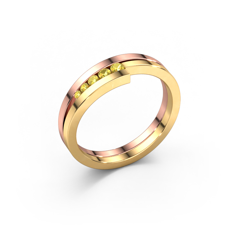 Image of Ring Cato 585 rose gold Yellow sapphire 2.2 mm