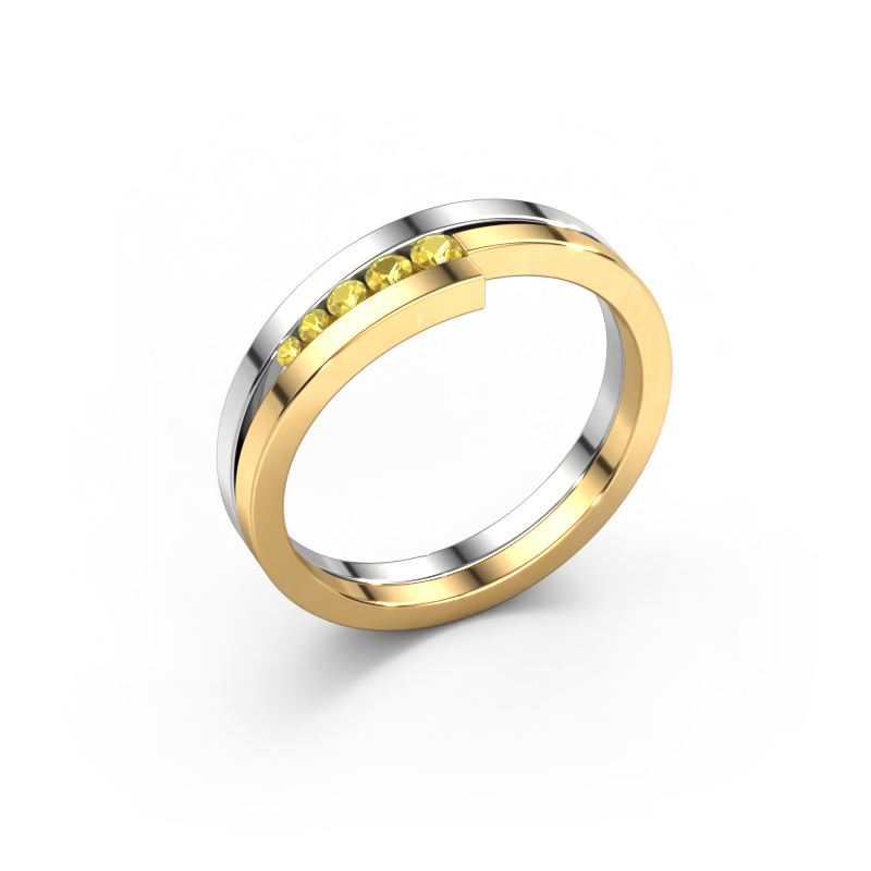 Bild von Ring Cato 585 Weißgold Gelb Saphir 2.2 mm