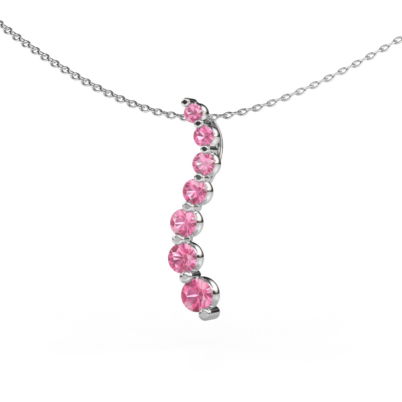 Afbeelding van Hanger Celeste 2 585 witgoud Roze saffier 2.2 mm