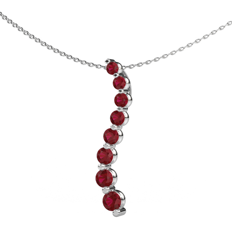 Image of Pendant Celeste 3 585 white gold Ruby 2.5 mm